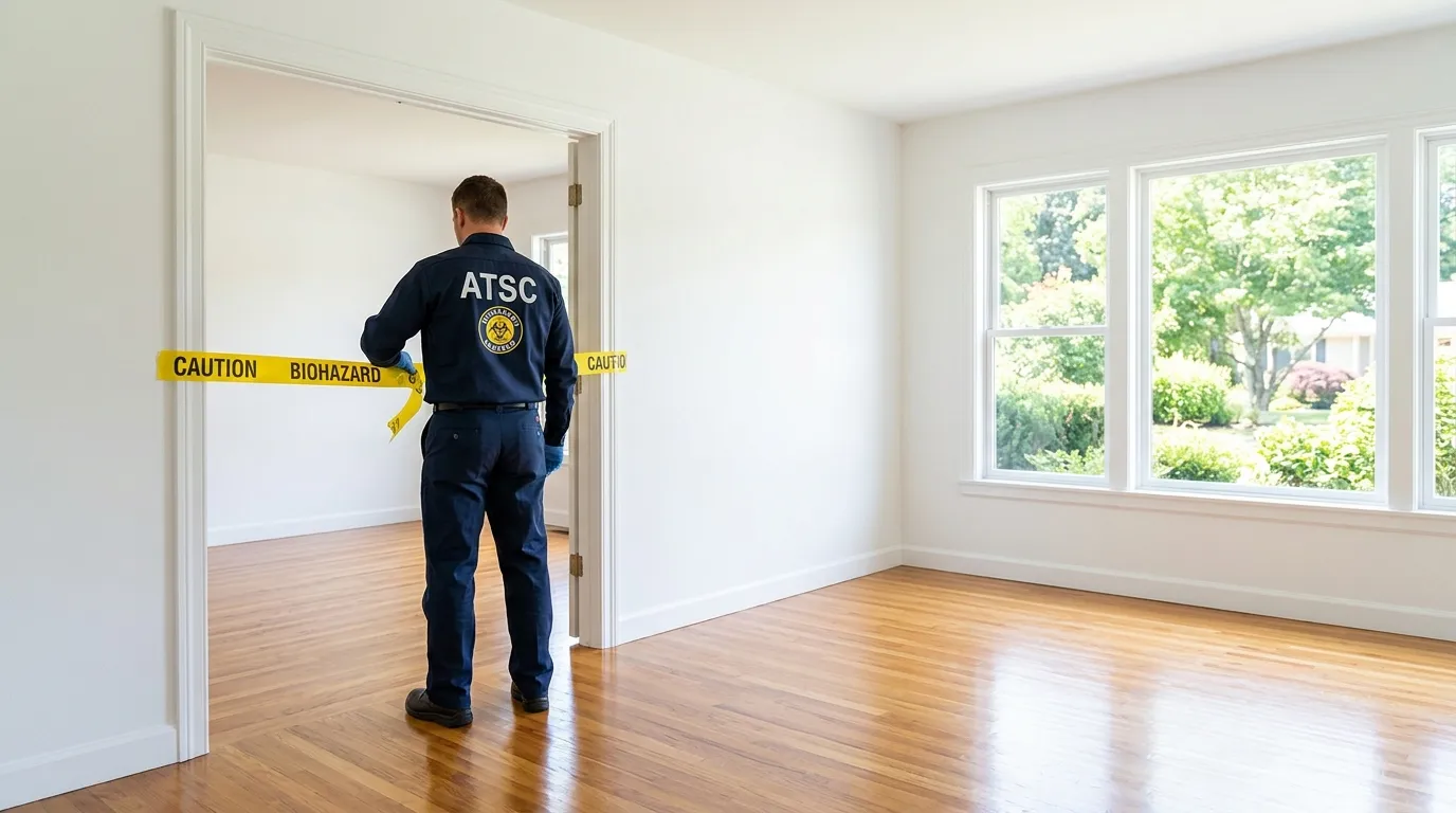 Certified biohazard cleanup crew performing Trauma Scene Cleanup in Hampton